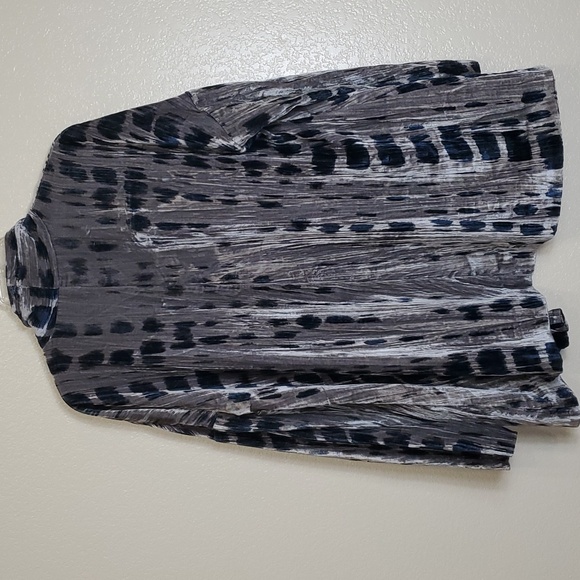 Pure Jill Open Front Shibori Print Velvet Cardigan Jacket Large - Picture 6 of 7